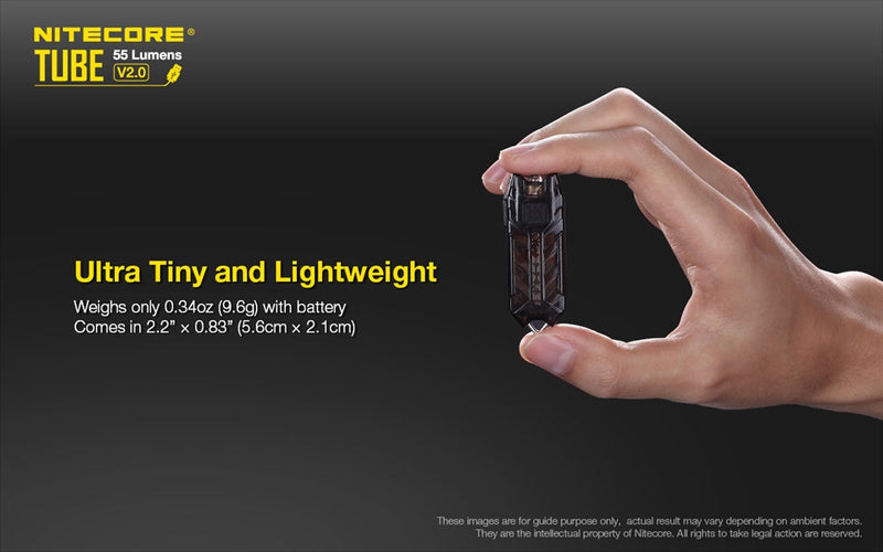 Nitecore TUBE v2 55 Lumen Rechargeable Keychain Flashlight - Azure