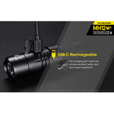 Nitecore MH12 v2 1200 Lumen USB-C Rechargeable Flashlight Kit