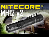 Nitecore MH12 v2 1200 Lumen USB-C Rechargeable Flashlight Kit