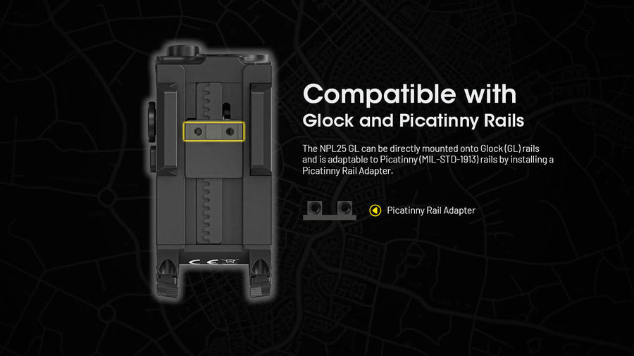 Nitecore NPL25 GL 900 Lumen Rechargeable Mounted Flashlight with Green Laser Sight